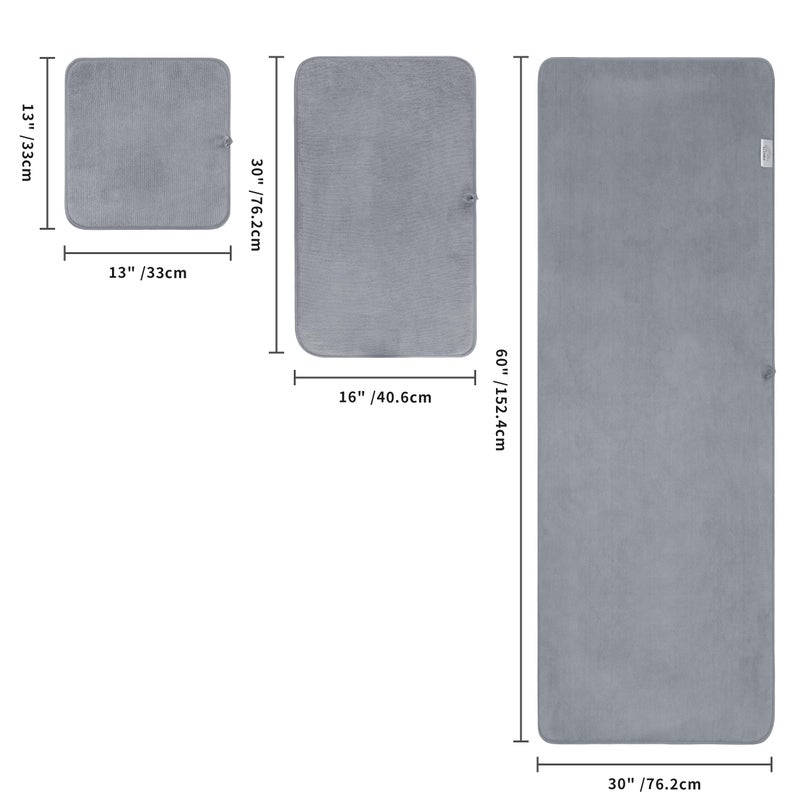POLYTE Oversize, 60 x 30 in., Quick Dry Lint Free Microfiber Bath Towel Set, 6 Piece (Gray) - Image 2